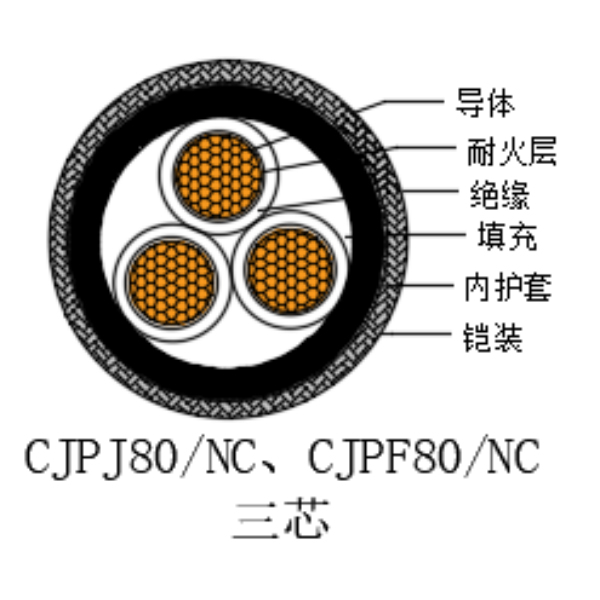 銅芯交聯(lián)聚乙烯絕緣低煙無(wú)鹵耐火船用電力電纜-CJPJ80/NC-0.6/1kV、CJPF80/NC-0.6/1kV